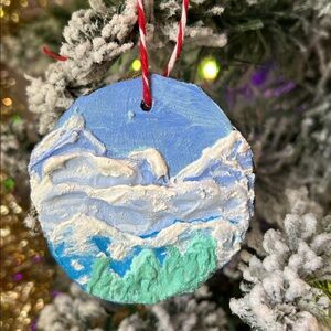 Hand painted Mini Mountain Ornament